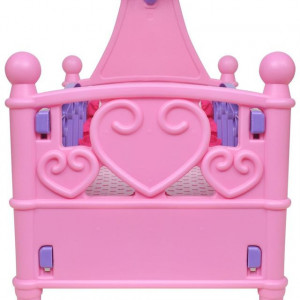Pat de jucărie păpuși pentru camera de joacă a copiilor, roz + violet - Img 6