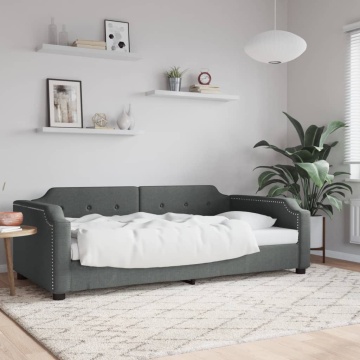 Pat de zi, gri închis, 90x200 cm, material textil - Img 1