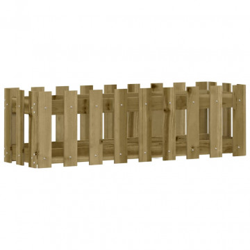 Pat înălțat grădină design gard 100x30x30 cm lemn impregnat pin - Img 4
