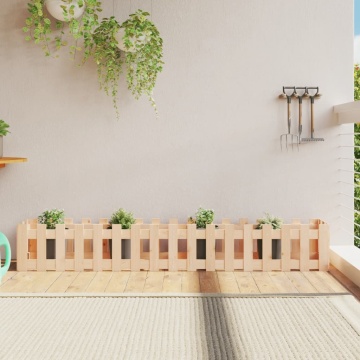 Pat înălțat grădină design gard 200x30x30 cm lemn de pin tratat - Img 1