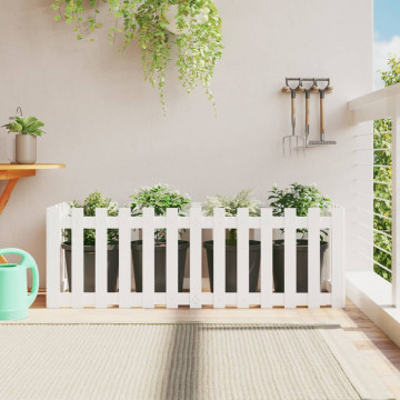 Pat înălțat grădină design gard alb 150x50x50cm lemn pin tratat - Img 1