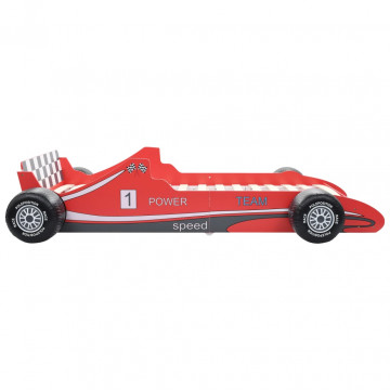 Pat pentru copii mașină de curse, roșu, 90 x 200 cm - Img 4