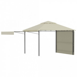 Pavilion cu acoperiș dublu extins, 3x3x2,75 m, crem, 180 g/m² - Img 3