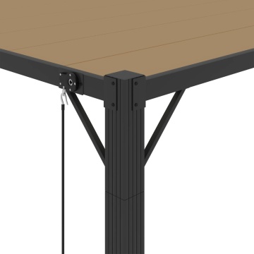 Pavilion cu acoperiș jaluzea gri taupe 3x4 m țesătură&aluminiu - Img 6