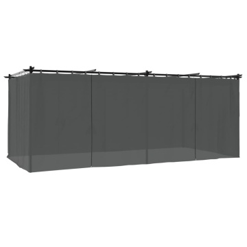 Pavilion cu draperii, antracit, 6x3 m, oțel - Img 2