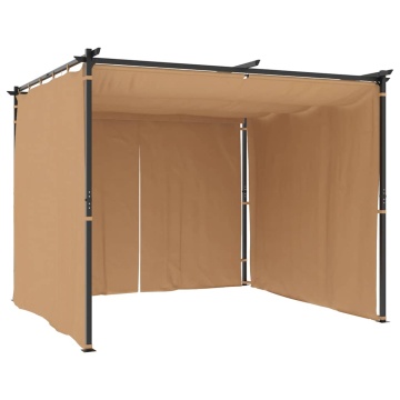 Pavilion cu draperii, gri taupe, 3 x 3 m, oțel - Img 8