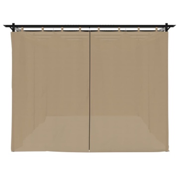 Pavilion cu draperii, gri taupe, 6x3 m, oțel - Img 8