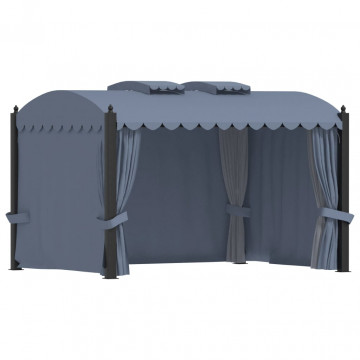 Pavilion cu perdele, antracit, 3 x 4 m, oțel - Img 4