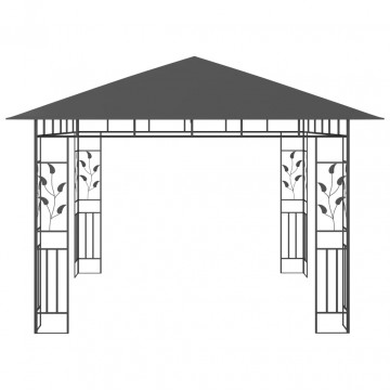 Pavilion cu plasă anti-țânțari, antracit, 3x3x2,73 m, 180 g/m² - Img 3