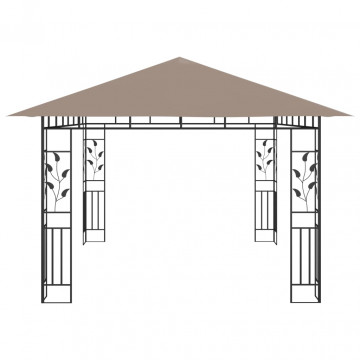 Pavilion cu plasă anti-țânțari, gri taupe, 4x3x2,73 m, 180 g/m² - Img 3