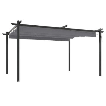 Pavilion de grădină, acoperiș retractabil, antracit, 4x3 m - Img 2