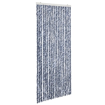 Perdea de insecte, albastru, alb, argintiu, 56x185 cm, Chenille - Img 2