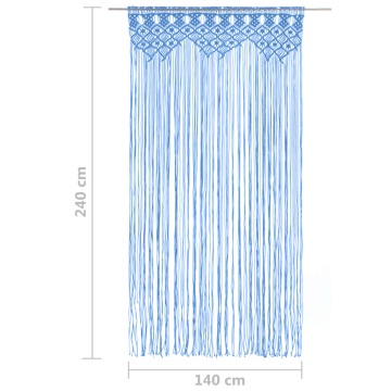 Perdea macrame, albastru, 140 x 240 cm, bumbac - Img 5