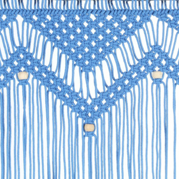 Perdea macrame, albastru, 140 x 240 cm, bumbac - Img 4