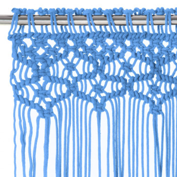 Perdea macrame, albastru, 140 x 240 cm, bumbac - Img 3