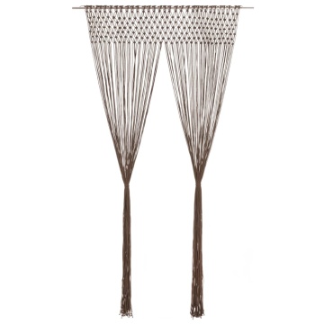 Perdea macrame, gri taupe,140 x 240 cm, bumbac - Img 1