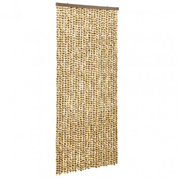 Perdea pentru insecte, bej și maro, 90 x 220 cm, chenille - Img 3
