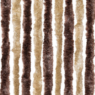 Perdea pentru insecte, bej și maro deschis, 90x220 cm, Chenille - Img 8