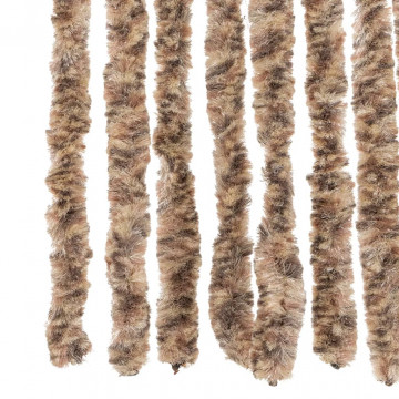 Perdea pentru insecte, bej și maro închis, 90x220 cm, chenille - Img 5