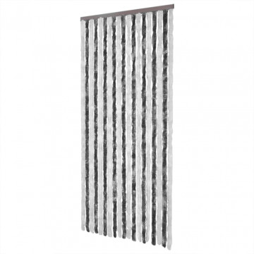 Perdea pentru insecte, gri și alb, 100x230 cm, chenille - Img 2