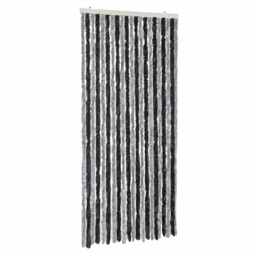 Perdea pentru insecte, gri și negru, 100x230 cm, chenille - Img 2