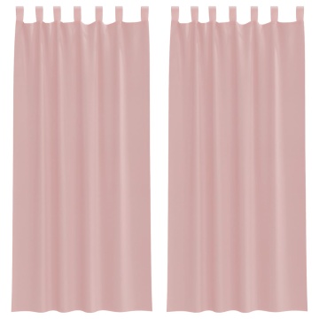 Perdele Voile cu buzunare pentru bare 2 buc Roz - Img 2