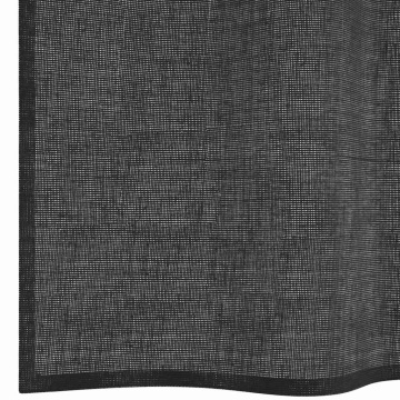 Perdele Voile cu Oeli 2 buc Negru 140x300 cm - Img 5