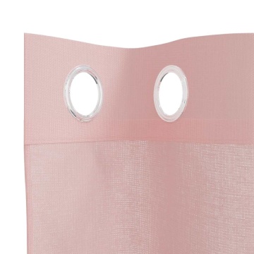 Perdele Voile cu Oelii 2 buc Roz 140x260 cm - Img 8