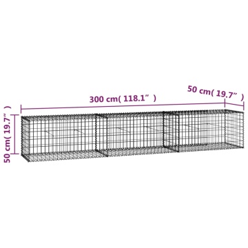 Perete gabion cu capace, 300 x 50 x 50 cm, oțel galvanizat - Img 6