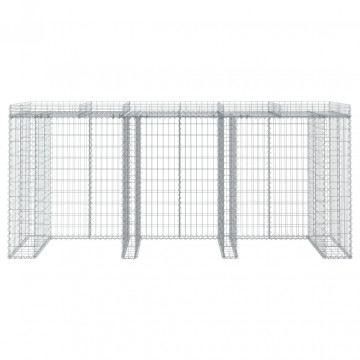 Perete gabion pentru pubela gunoi 270x91x120 cm fier galvanizat - Img 3