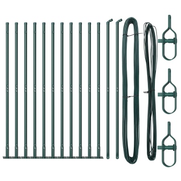 Pereți de gard cu plăci de bază 13 buc Ø32mm 78,5cm Oțel galvanizat - Img 2