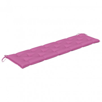 Pernă de bancă, roz, 180x50x7 cm, textil - Img 2