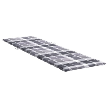 Pernă de șezlong, gri carouri, 200x70x3 cm, textil Oxford - Img 4