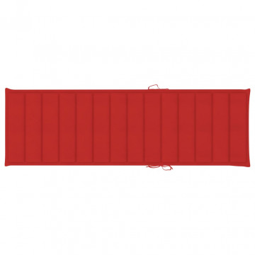 Pernă de șezlong, roșu, 200x60x3 cm, material textil - Img 1