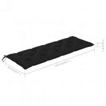 Pernă pentru balansoar, negru, 150 cm, material textil - Img 7