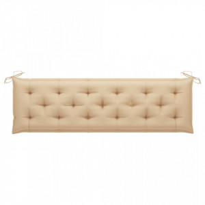 Pernă pentru bancă de grădină, bej, 180x50x7 cm, textil - Img 1