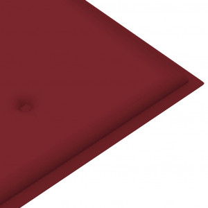 Pernă pentru bancă de grădină, roșu vin, 100x50x4 cm, textil - Img 3