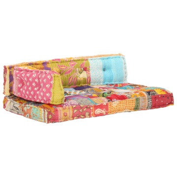 Pernă pentru canapea din paleți, multicolor, textil, petice - Img 6