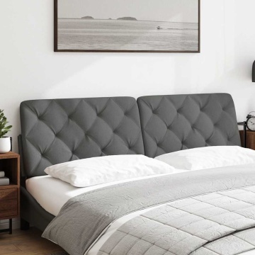 Pernă pentru tăblie de pat, gri închis, 180 cm, material textil - Img 2