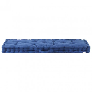 Pernă podea canapea din paleți, bleu, 120 x 40 x 7 cm, bumbac - Img 2