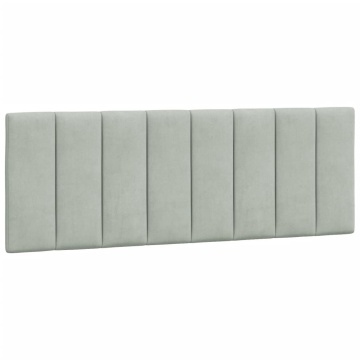 Pernă tăblie de pat, gri deschis, 120 cm, catifea - Img 2