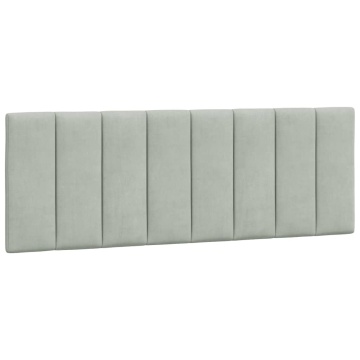 Pernă tăblie de pat, gri deschis, 140 cm, catifea - Img 2