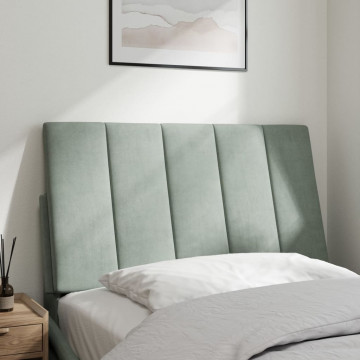 Pernă tăblie de pat, gri deschis, 90 cm, catifea - Img 3