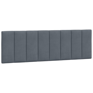 Pernă tăblie de pat, gri închis, 160 cm, catifea - Img 2