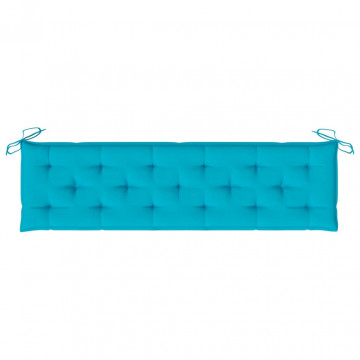 Perne de bancă, 2 buc., turcoaz, 180x50x7 cm, textil - Img 4