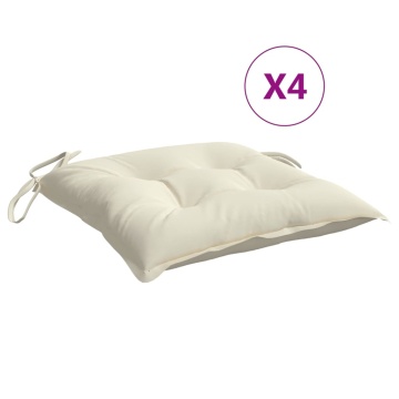 Perne de scaun, 4 buc., alb crem, 40x40x7 cm, textil oxford - Img 2