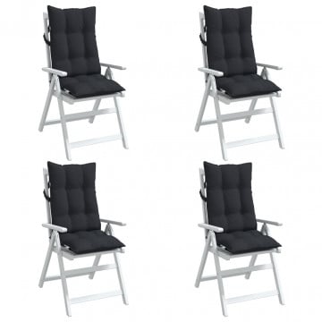 Perne de scaun cu spătar înalt, 4 buc, negru, țesătură Oxford - Img 3