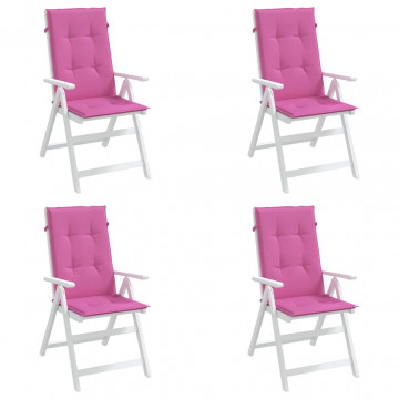 Perne de scaun spătar înalt, 4 buc., roz, textil - Img 3