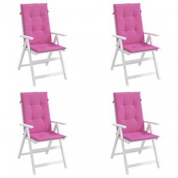 Perne de scaun spătar înalt, 4 buc., roz, textil - Img 3
