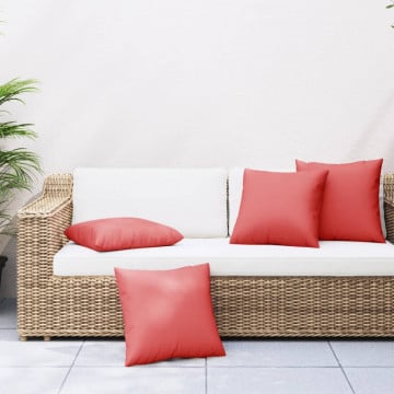Perne decorative, 4 buc., roșu, 50x50 cm, material textil - Img 1